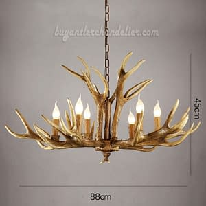 6 Cast Elk Antler Chandelier Six Candle-Style Pendant Lights Rustic Lighting Home Decorating 34.6 Inches