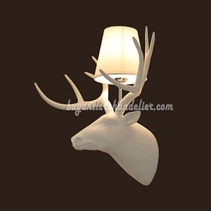 Best Pure White Deer Head Antler Wall Lamps Sconces Lighting Faux Taxidermy Mount Decor