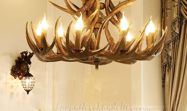 18 Cast Elk Antler Chandelier Cascade 9 Candle-Style Pendant Light Rustic Ceiling Lighting Home Decor Fixtures