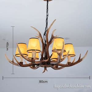 Cheap New 6 Cast Antler Chandelier Six Candelabra Ceiling Lights Rustic Home Decor Lighting Fixtures + Shades 31.5 Inch