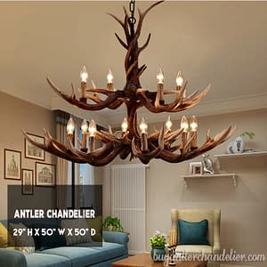 Discount 12 Cast Antler Chandelier Two-Tiered Cascade 8 + 4 Ceiling Lights Rustic Style Lighting Fixtures 42.5"