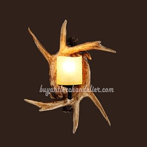 Deer Antler Wall Sconces 2 Cast Corridor Candle-Style Lights Lamps Rustic Lighting Faux Natural Decor