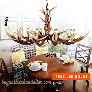 Best Deluxe 10 Cast Elk Antler Chandelier Dinning Living Room Pendant Ceiling Lights Rustic Style Fixtures 49 Inch