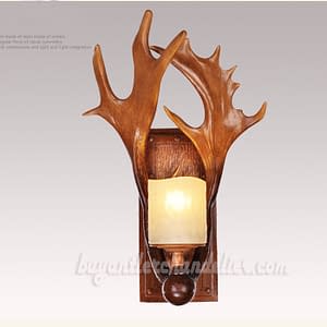 Buy 2 Antler Moose Wall Lamp Decor Corridor Aisle Lights Rustic Candle Style Lighting Chocolate Color