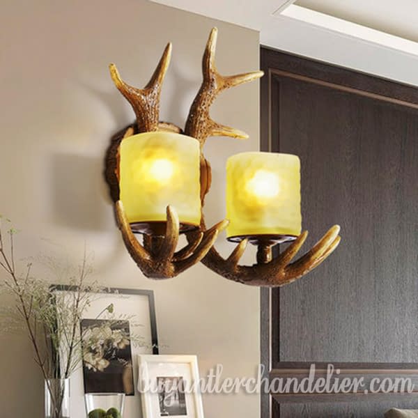 Antique Deer Antler Wall Light Twin Sconces Lamps Porch lights Outdoor Rustic Lighting Fixtures with Plug In Home Decorations for Sale