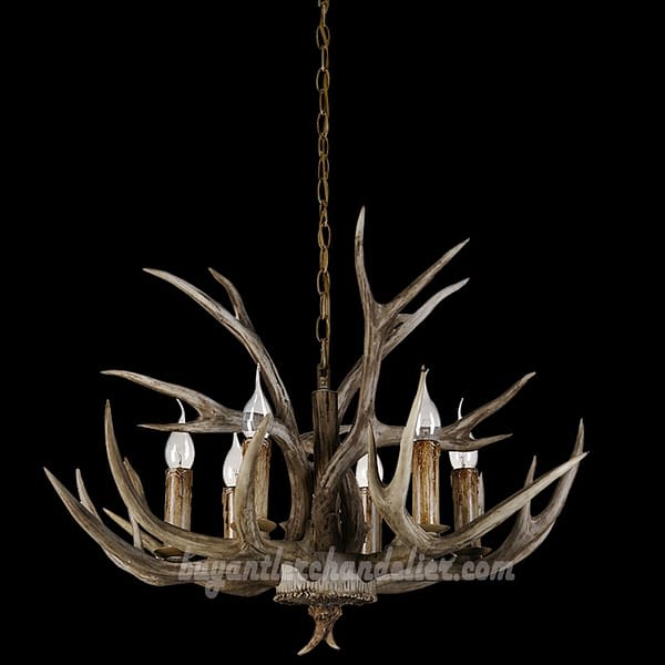 Cheap 6 Antler Chandelier Six Cast Cascade Candle-Style 6 Ceiling Lights Rustic Lighting Fixtures