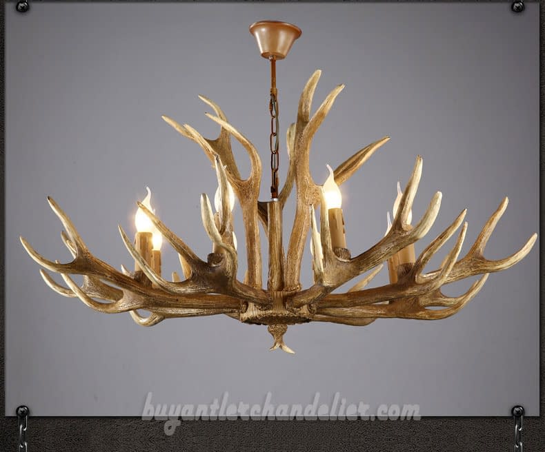 Discount 8 Cast Elk Antler Chandelier Eight Pendant Ceiling Lights Rustic Interior Decor Fixtures 40 Inches