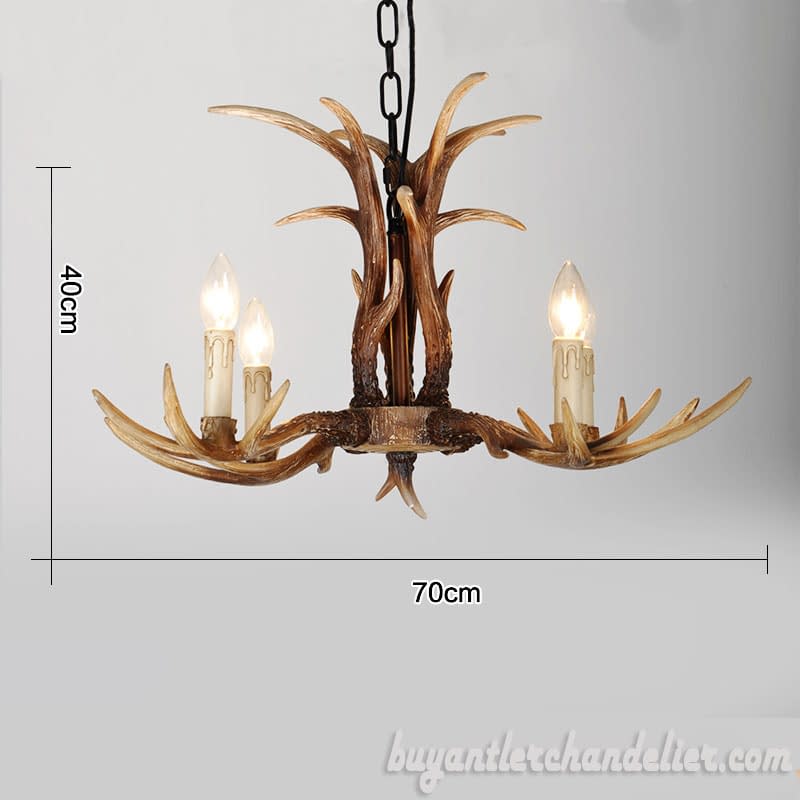 4 Cast Deer Antler Chandelier Four Candle Style Pendant Light Rustic Lighting Fixtures Home Decor