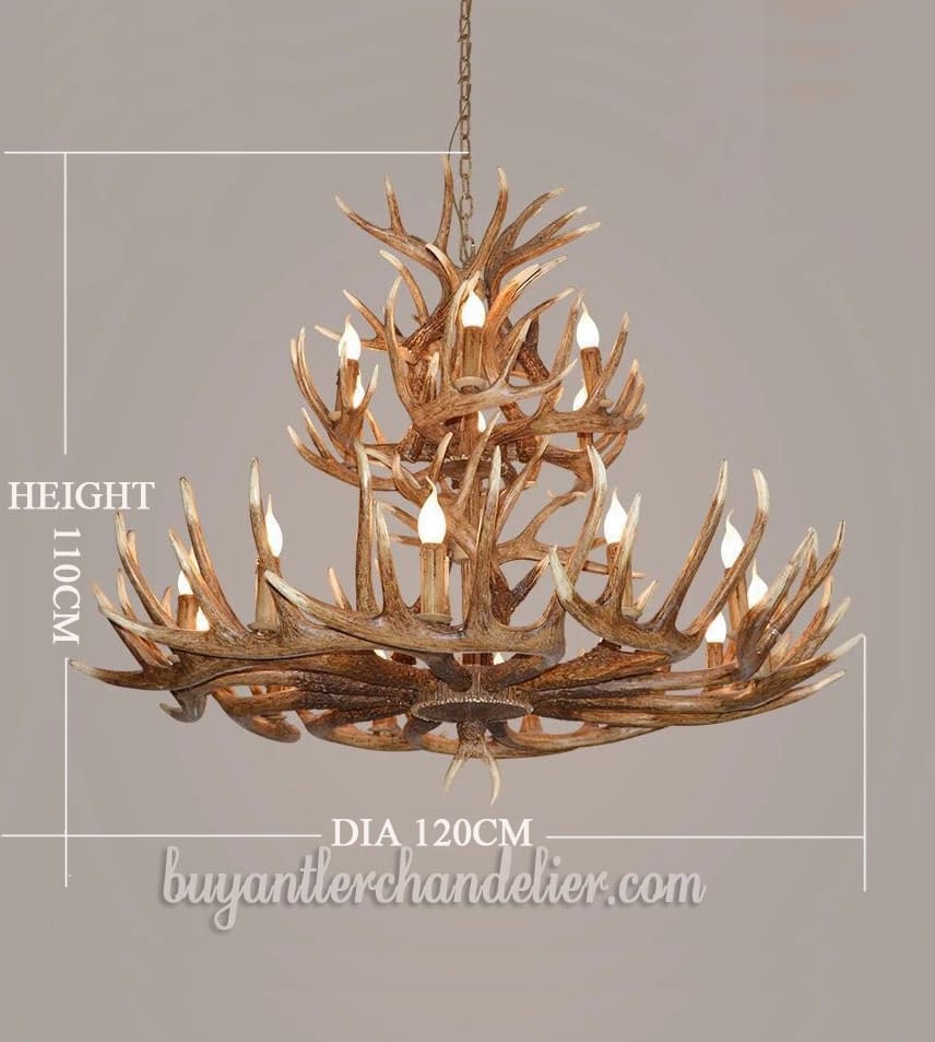 Two Tiers Antler Chandeliers Pendant Lights For Home Decor